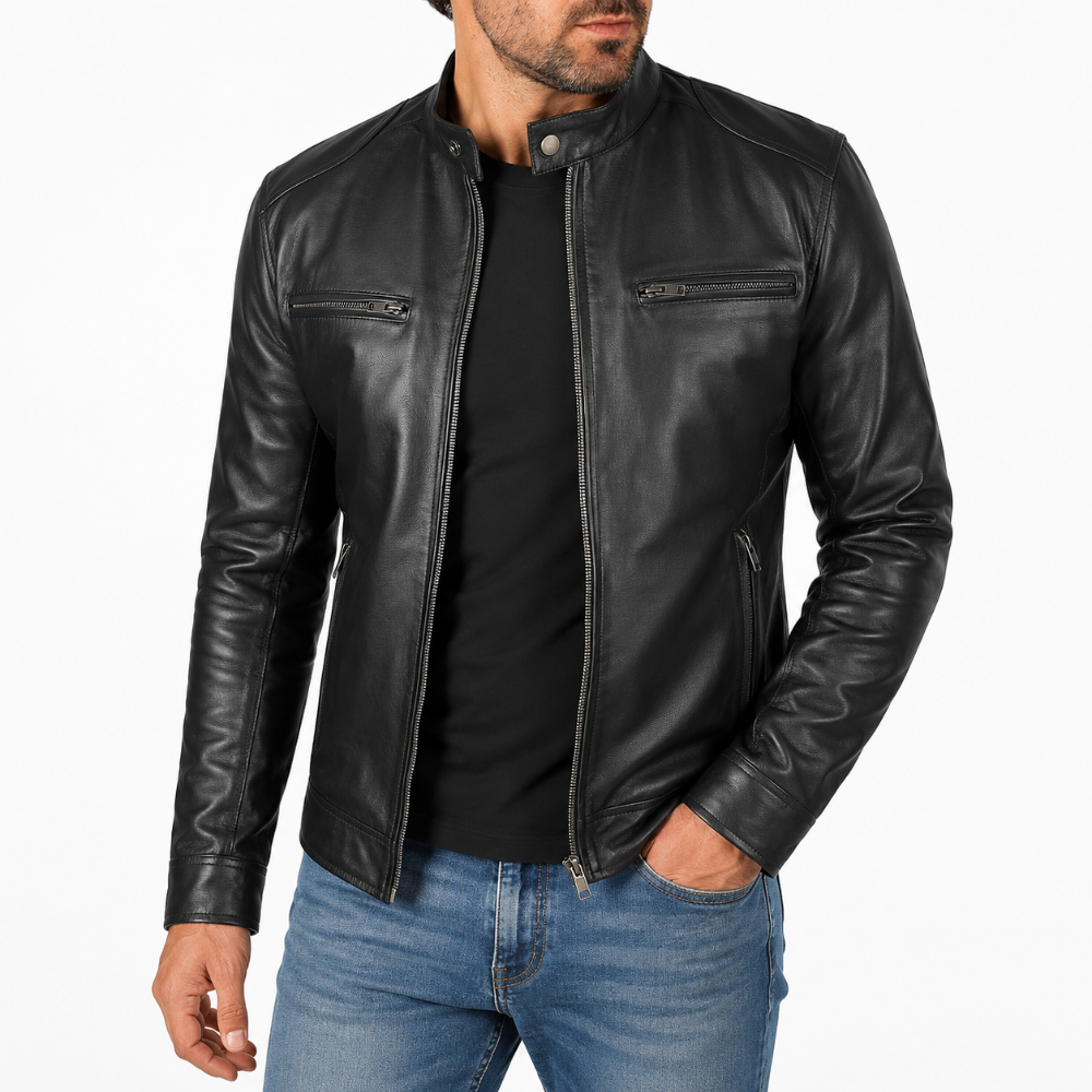 Men's Cafe Racer Leather Jacket