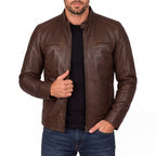 Men's Cafe Racer Leather Jacket
