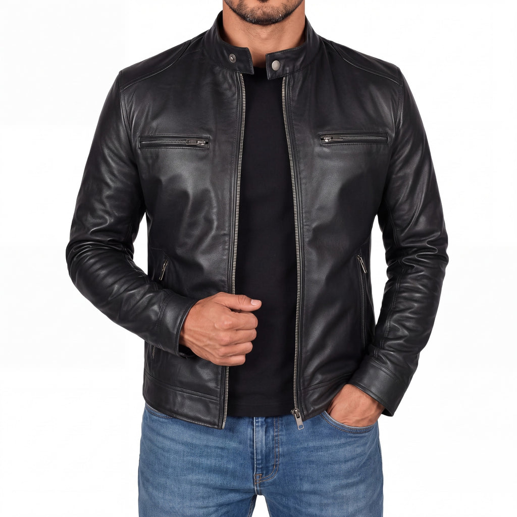 Men's Cafe Racer Leather Jacket
