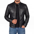 Men's Cafe Racer Leather Jacket