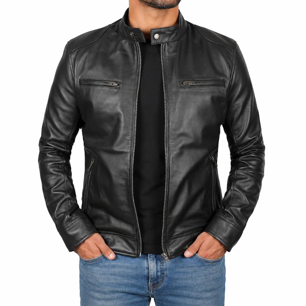Men's Cafe Racer Leather Jacket