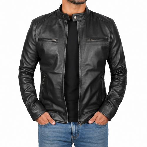 Men's Cafe Racer Leather Jacket