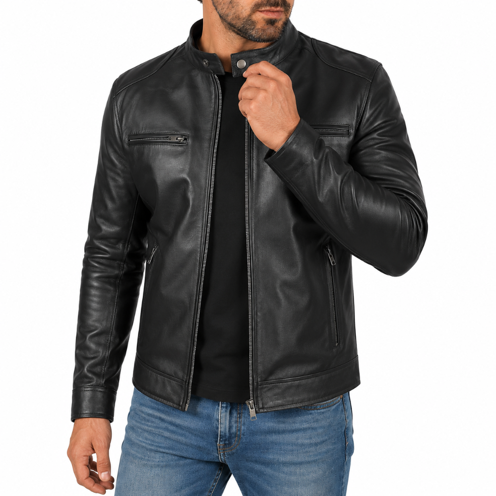 Men's Cafe Racer Leather Jacket