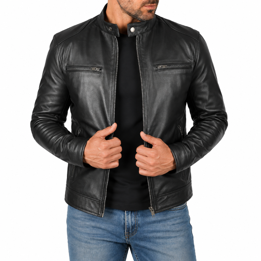 Men's Cafe Racer Leather Jacket