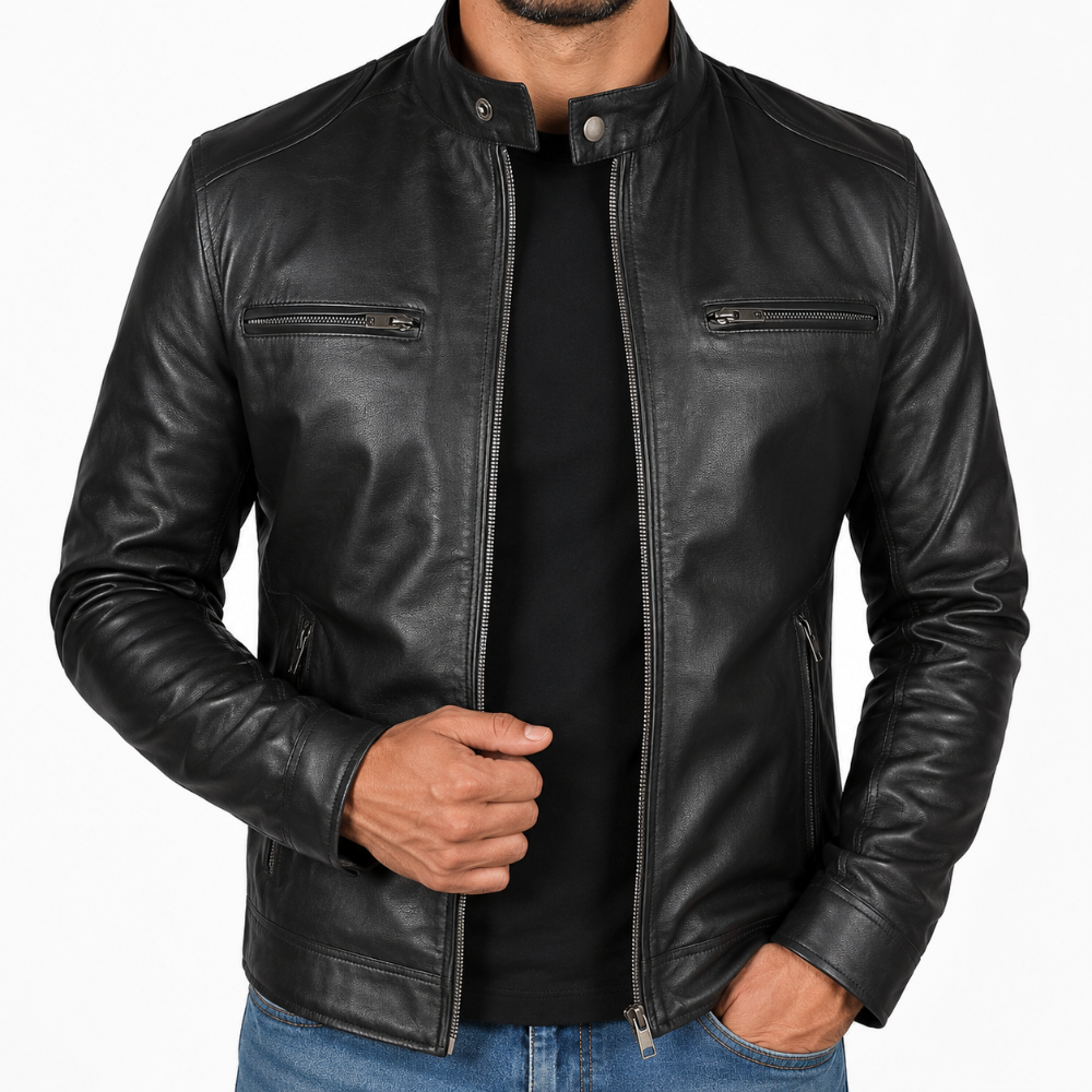 Men's Cafe Racer Leather Jacket