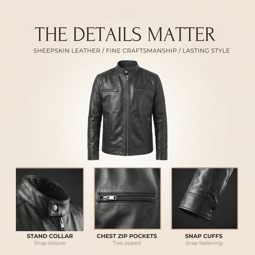 Men's Cafe Racer Leather Jacket