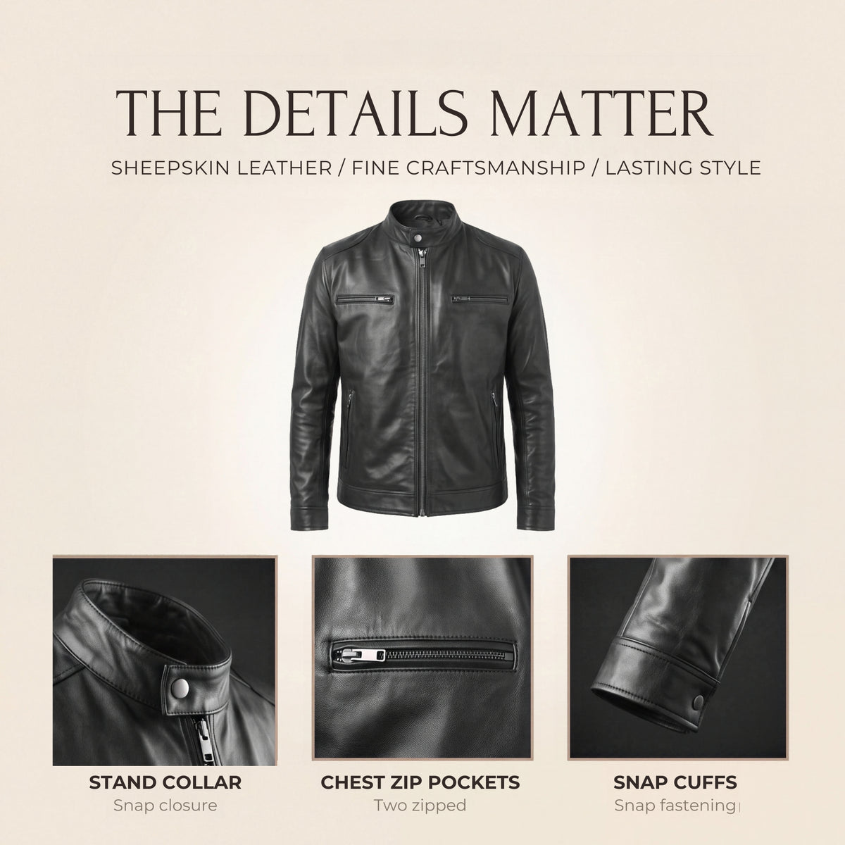 Men's Cafe Racer Leather Jacket