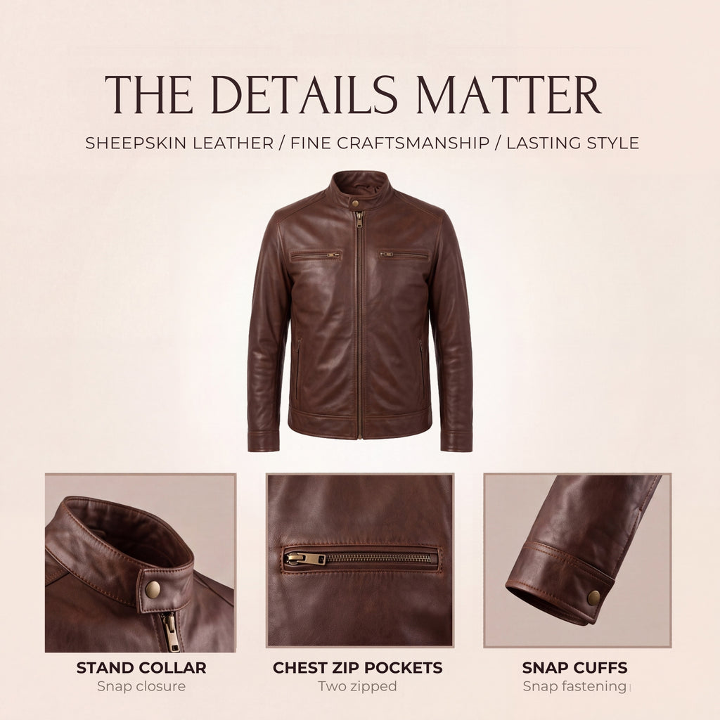 Men's Cafe Racer Leather Jacket