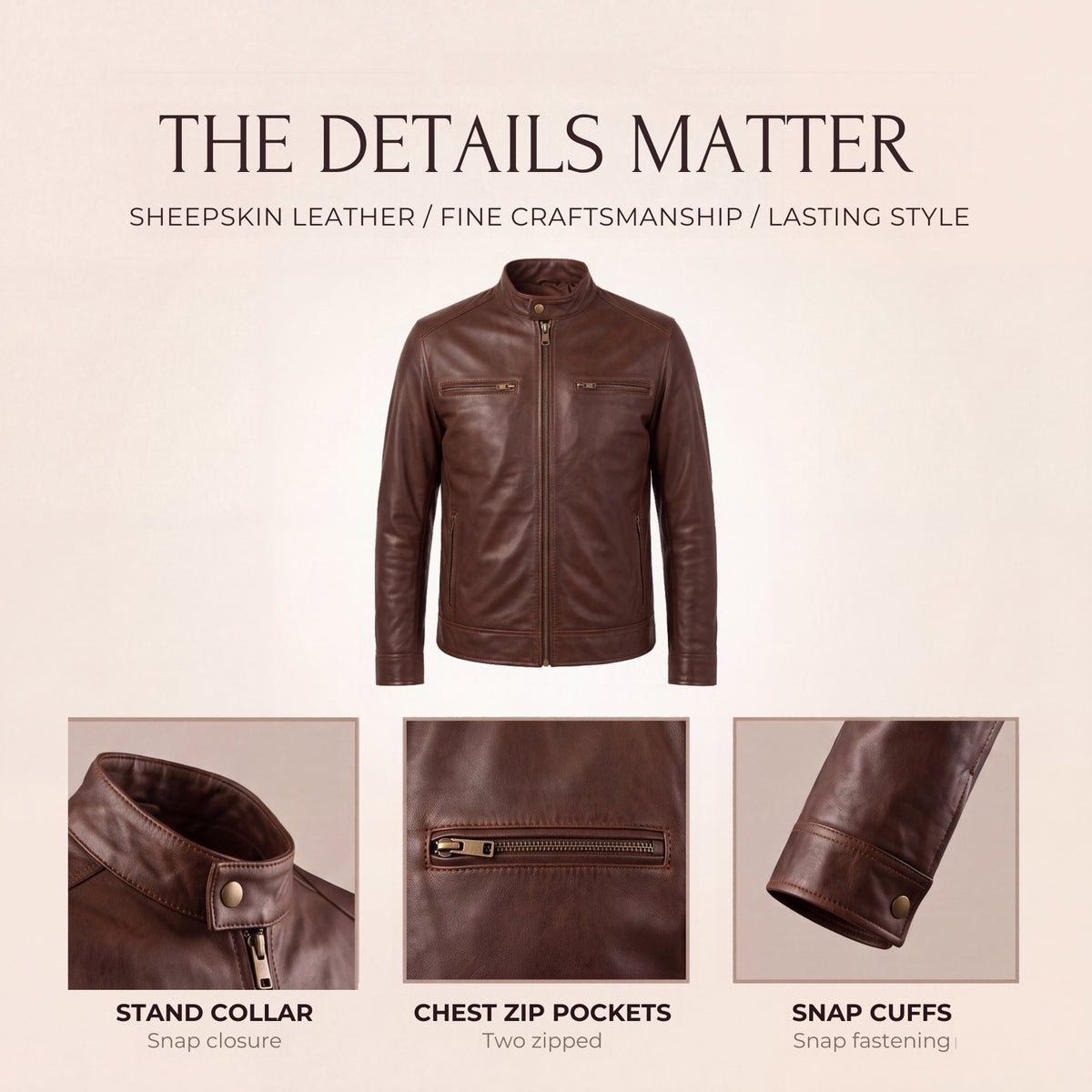 Men's Cafe Racer Leather Jacket