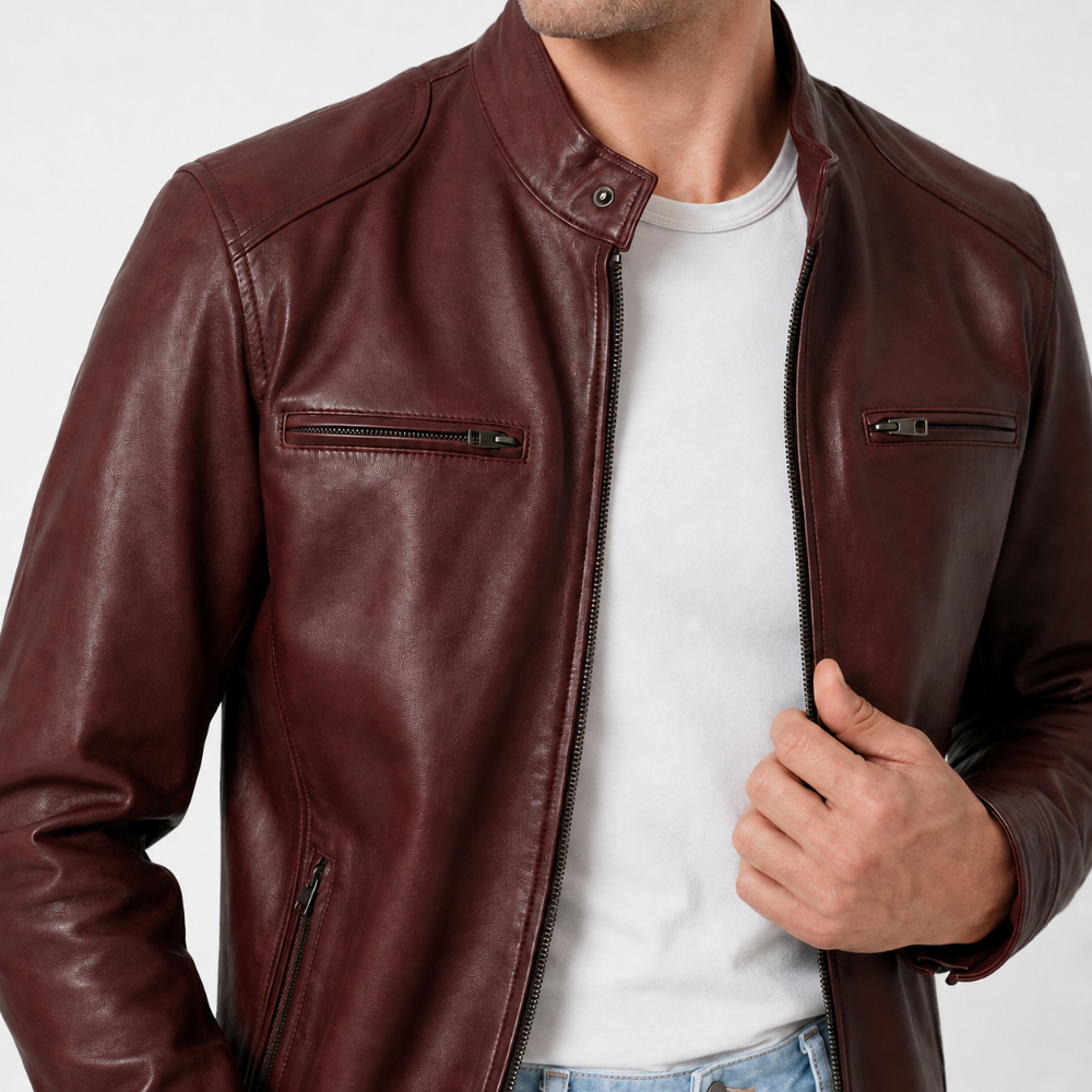 Men's Cafe Racer Leather Jacket
