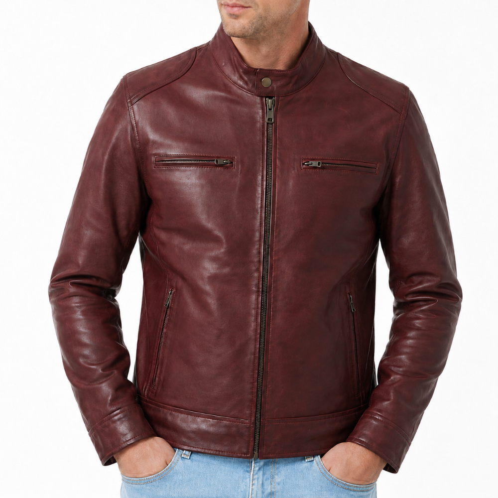 Men's Cafe Racer Leather Jacket