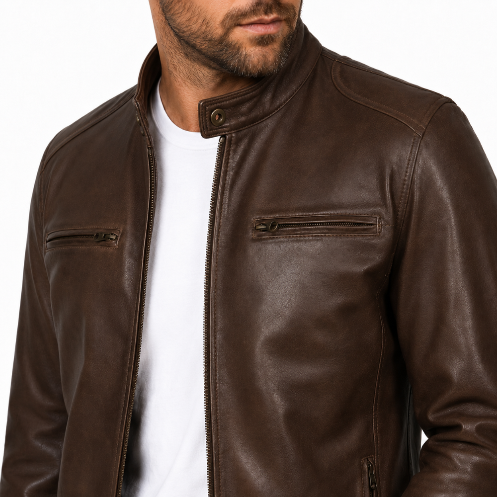 Men's Cafe Racer Leather Jacket