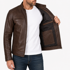 Men's Cafe Racer Leather Jacket
