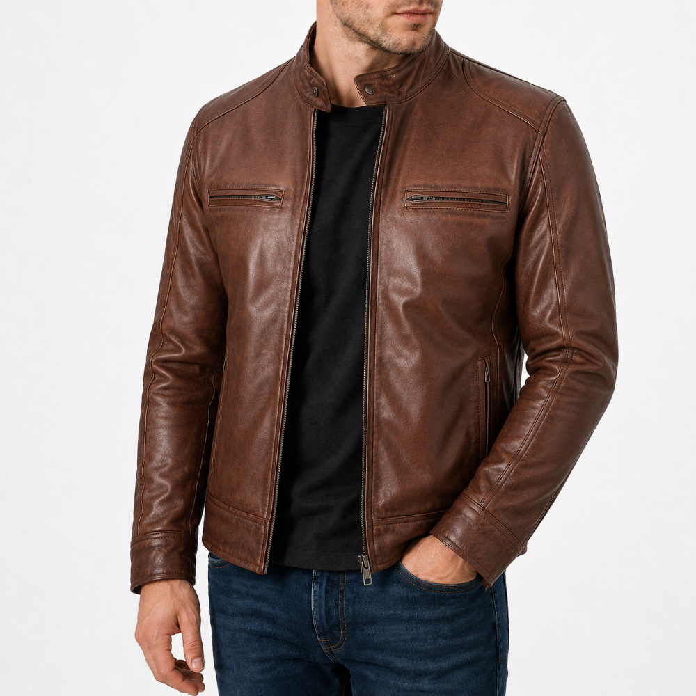 Men's Cafe Racer Leather Jacket