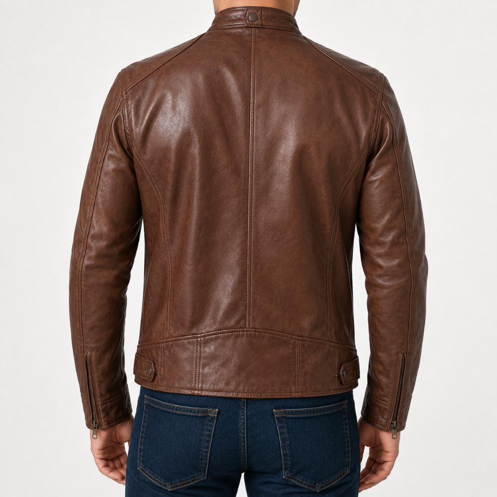 Men's Cafe Racer Leather Jacket