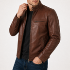 Men's Cafe Racer Leather Jacket