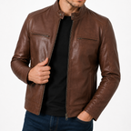Men's Cafe Racer Leather Jacket